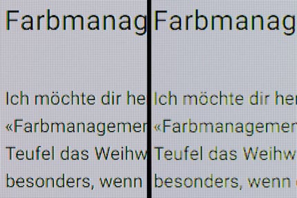 Text on the Digitec website with standard Windows scaling. The font isn’t particularly sharp, but the Clear Pixel Edge option (right) makes the problem even worse.