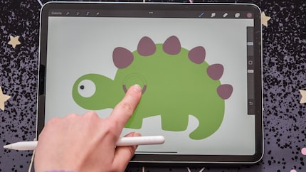 You can select colours from the image with your finger for reuse.