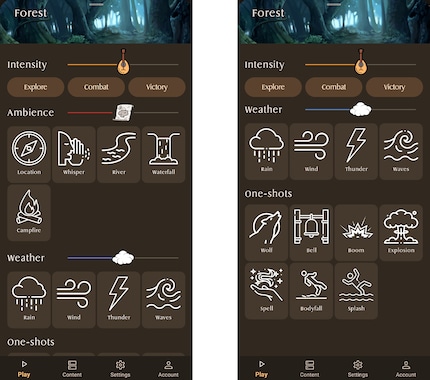 Depending on what’s happening, you can play different sound effects at the touch of a button.