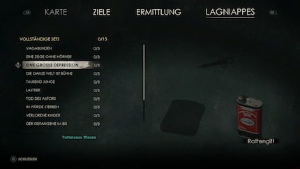 Die sogenannten «Lagniappes» sind Sammelgegenstände. Bei der Komplettierung eines 3er-Sets schalten sie Zusatzwissen und sogar Waffen frei. Manche sind spezifisch nur durch Edward oder Emily auffindbar – und notwendig für alternative Enden.