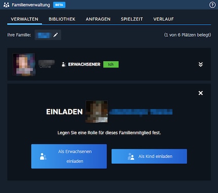 Beim Einladen anderer Personen kannst du gleich die Rolle zuweisen.