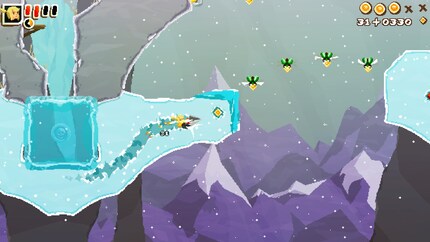 Because I move very quickly when drilling, I often miss the hidden coins (here in the ice) and play through a level several times.