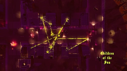 At the end of a level, you can see the path your bullet has taken.