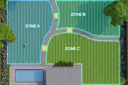 Der A1 scannt den Garten und erstellt eine Karte.