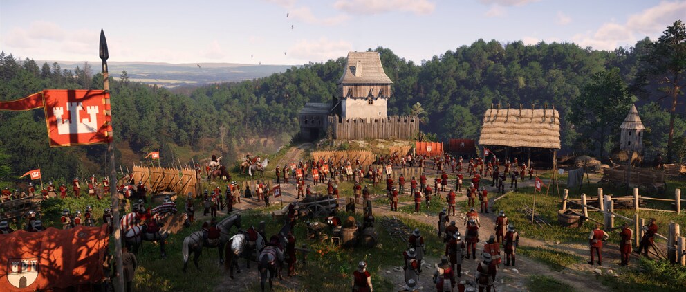 Szene aus dem Trailer: ein Heer sammelt sich.