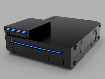 Gerenderter Größenvergleich zwischen Original- und Schrumpf-Wii