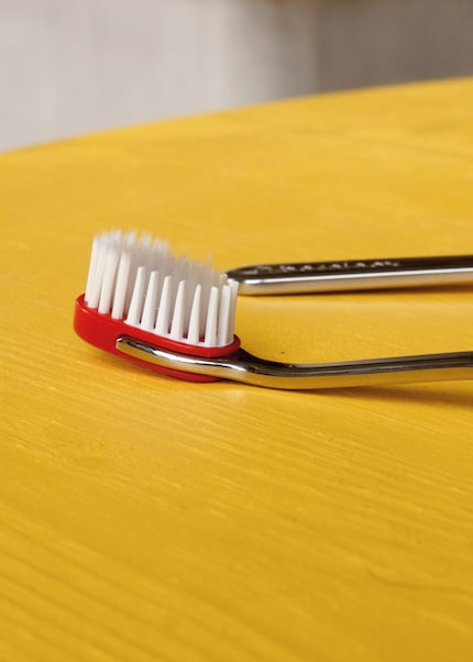 Der austauschbare Kopf der Berninox-Aufsätze ist aus recyceltem Plastik, der Griff aus Edelstahl.