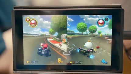 The short Mario Kart scene from the Switch announcement video.