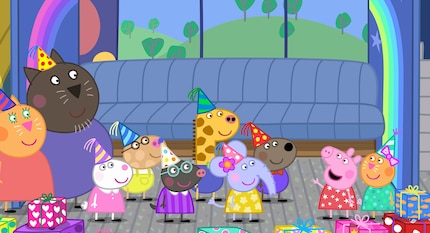 From Emily Elephant to Zoe Zebra: Peppa celebrating her birthday with friends.