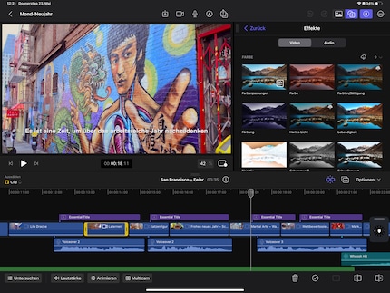Final Cut Pro in der angepassten Version fürs iPad.