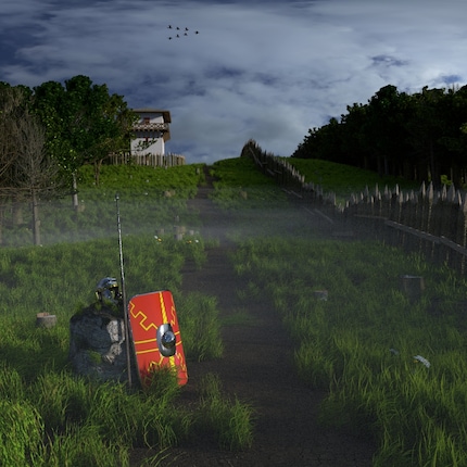 Ich habe mit Blender ein Szenario des römischen Limes in Deutschland erstellt.