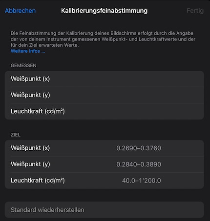 You can compensate for deviations in white point and brightness in the settings menu. However, you’ll need the right hardware and software to measure the display first.