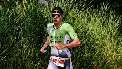 Adriano Engelhardt als bester Schweizer beim Ironman 70.3 in Rapperswil-Jona.