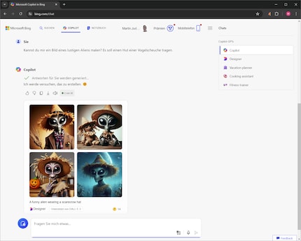 With the Bing Copilot, you can both have a chat and generate pictures if you want to.