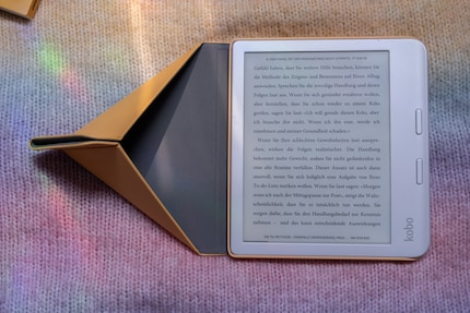 You can fold the cover like origami to create a stand.