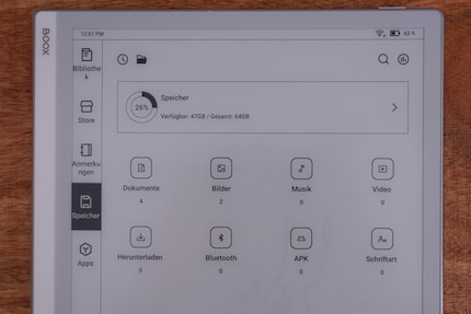 Under Storage, you’ll find all your images, videos and songs – and connected Bluetooth devices.
