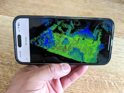 This is how the lawnmower sees the world, thanks to its Lidar eyes.