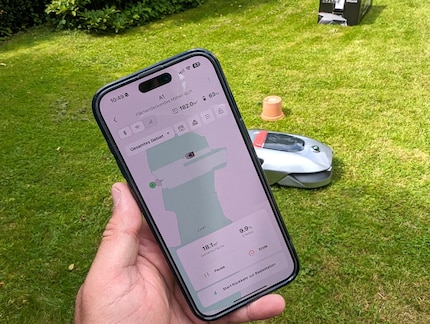 In the app, you can see where the Dreame has already cut the grass.