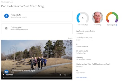 Coach Greg stellt meinen Trainingsplan bis zum Greifenseelauf zusammen.