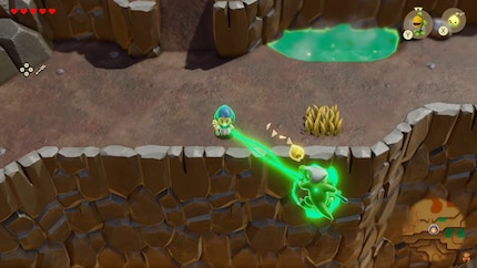 Guten Flug: Zelda lässt mit Einklang einen Gegner in den Abgrund fallen.