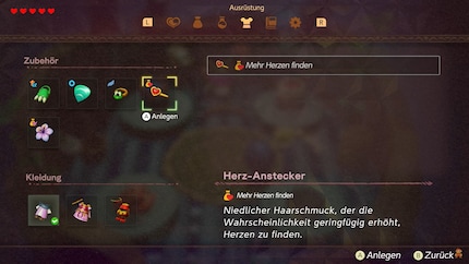 Im Trailer stehen Zelda fünf Zubehör-Slots zur Verfügung.