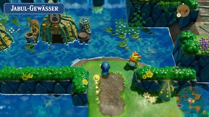 Zelda in einem Zora-Dorf.
