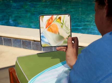 The folded display is eight inches in size when unfolded.