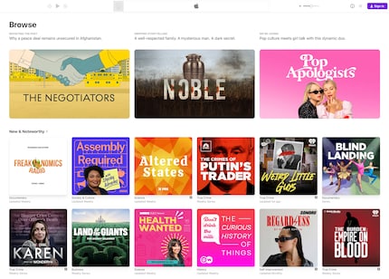 The web app looks like the Podcasts app for MacOS.