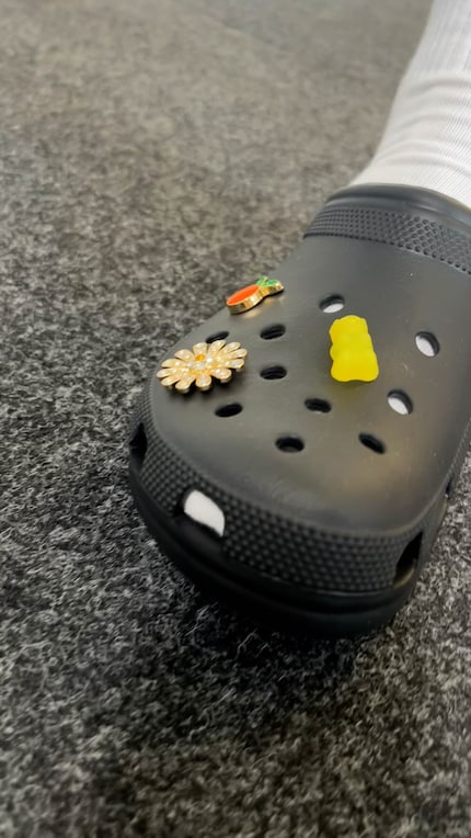 I can’t decide if the Jibbitz have made these Crocs prettier or even uglier than they already are.