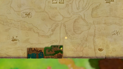 Die Map von Hyrule, reingezoomt. In meiner Stunde Spielzeit mache ich nur kleine Fortschritte, die Welt fühlt sich riesig an.