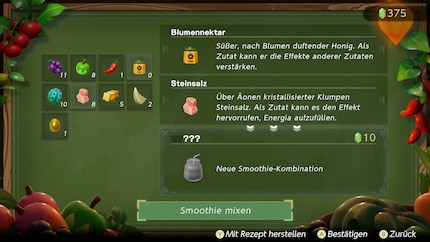 An Smoothie-Ständen mixe ich mit Zutaten Drinks.