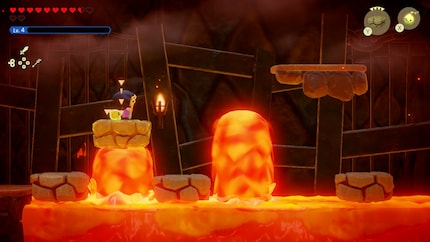 Einige Abschnitte in den Dungeons werden aus einer 2D-Seitenperspektive gespielt. Und ja, Zelda kann auch springen!