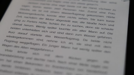 Durchaus scharf, aber im Vergleich mit dem Schwarzweiss-Reader aus dem eigenen Haus etwas weniger.