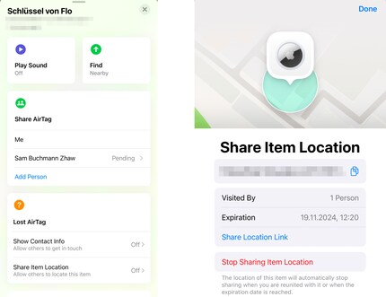 You can now share your AirTag location with others.