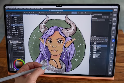 Dank 14 Zoll habe ich eine übersichtliche Leinwand in Clip Studio Paint.