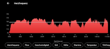 The same lap in the Garmin app.