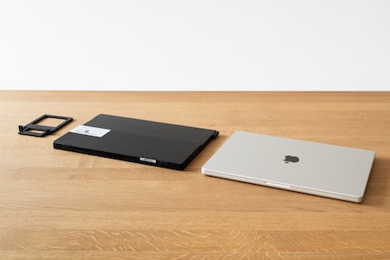When folded, the dual display’s slightly smaller than my MacBook Pro.