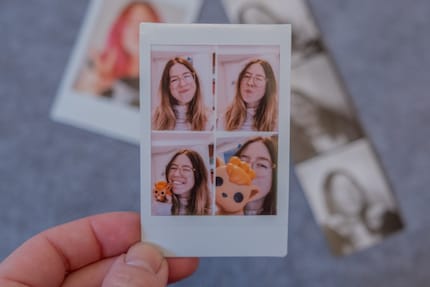 With Click to Collage, you print out four photos taken one after the other on one piece of paper.