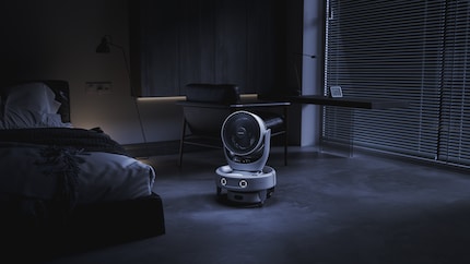 Hier ist der Saugroboter mit einem Ventilator bestückt.