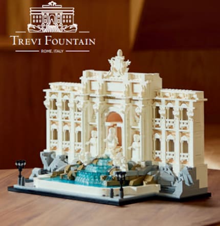 Das Foto vom neuen Lego-Brunnen wurde in einem finnischen Werbeprospekt entdeckt.