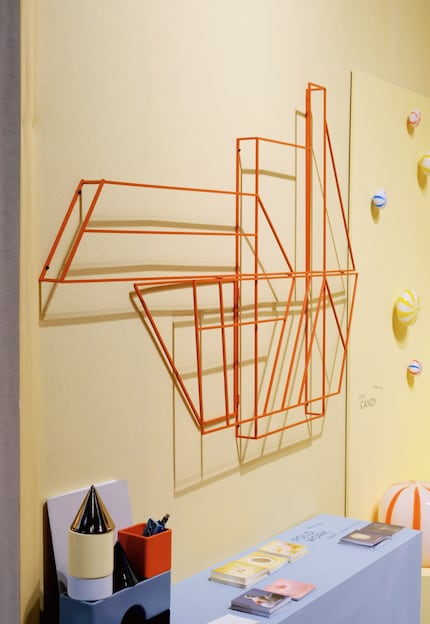 Foldwork Rack is a wall sculpture and a drying rack in one.