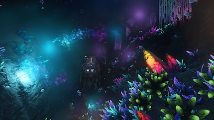 Dark, but not without light: the deep sea.