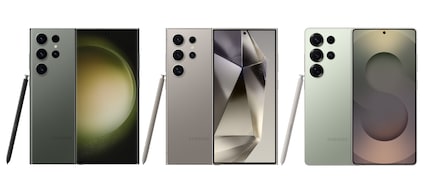 Galaxy S23 Ultra, S24 Ultra and S25 Ultra from left to right.
