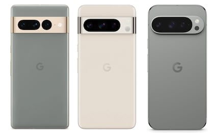 Google Pixel 7, 8 and 9 Pro from left to right.
