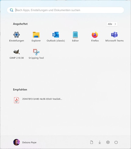 The start menu is simple and has few personalisation options.