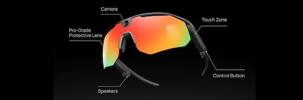 Die KI-Fahrradbrille mit integrierter Kamera und weiteren Gadgets.