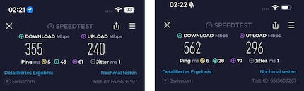 The iPhone 16e (left) doesn’t offer Wi-Fi 7. This can have a noticeable effect on upload and download speeds.