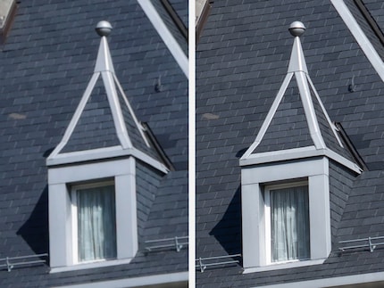 Für eine Kompaktkamera passt die Detailtiefe der V1 (links). Ein guter Vollformat-Sensor (rechts: Sony Alpha 7RV mit 61 Megapixel) spielt aber weiterhin in einer anderen Liga.