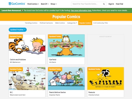 GoComic ist für alle Fans von Snoopy, Garfield und Co.