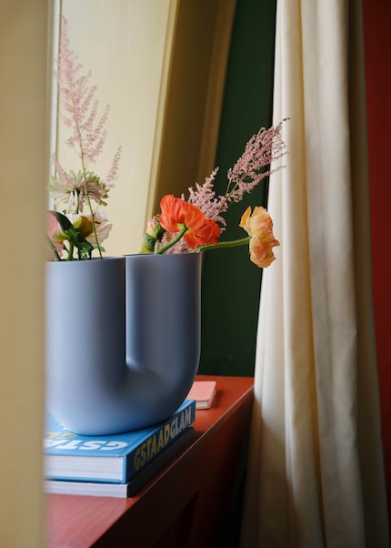 Während die kleinere Grösse ideal für Regale, Arbeitsplatten und Fensterbänke ist, …